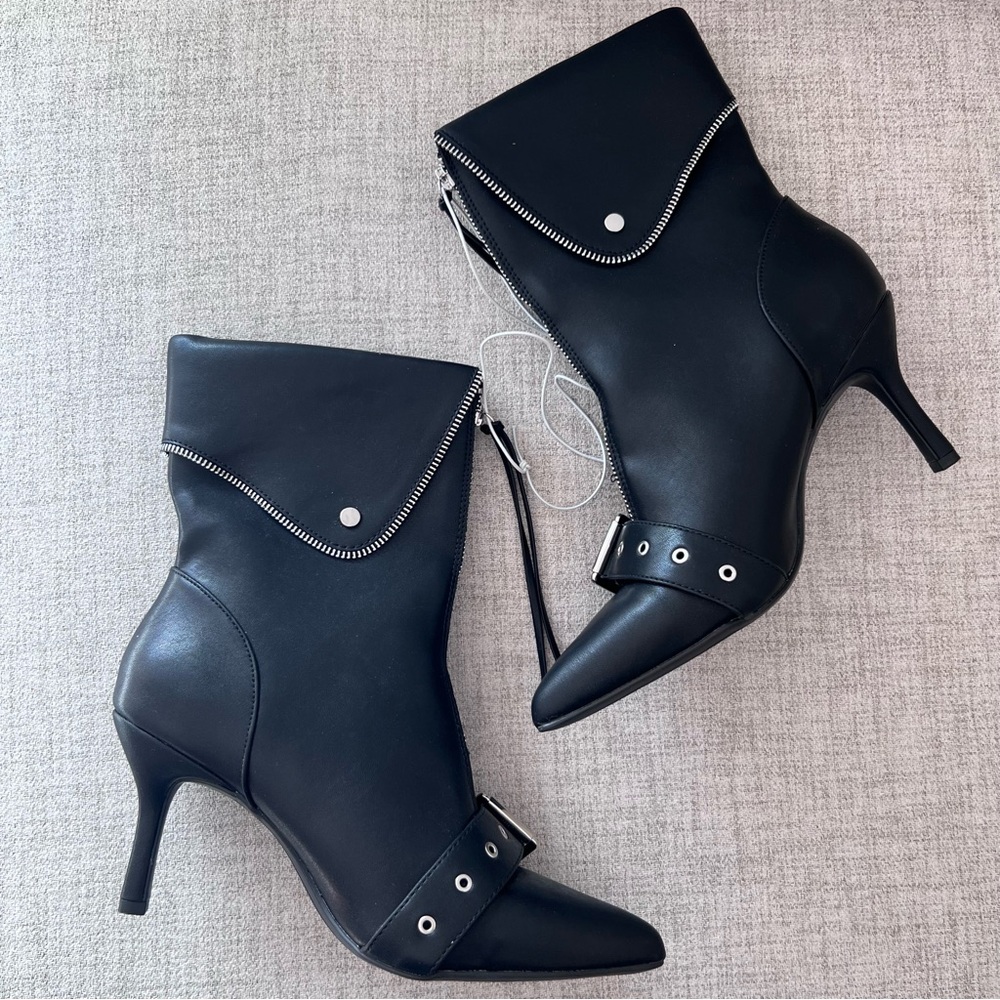 A New Day Point Toe Moto Ankle Boots